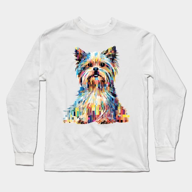 Yorkshire Terrier Dog Pet World Animal Lover Furry Friend Abstract Long Sleeve T-Shirt by Cubebox